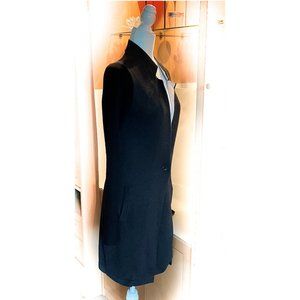 NWOT DARK GRAY AND EGGSHELL WHITE LONG SWEATER SIZE S